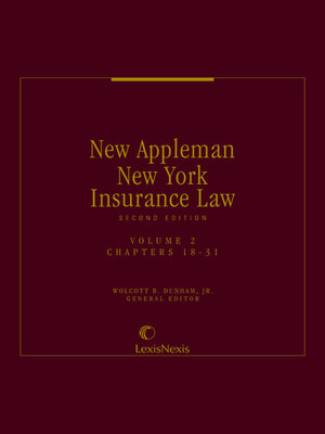 cover image of New Appleman New York Insurance Law